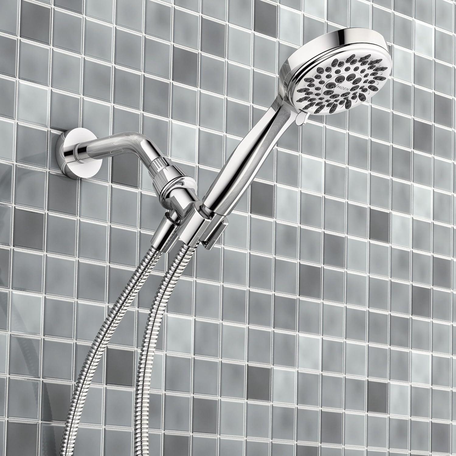 image:imageMoen 20016 Ignite Dual Hand Held And Multi Function Shower Head Combo Package With Hose And Diverter Chrome 375Chrome