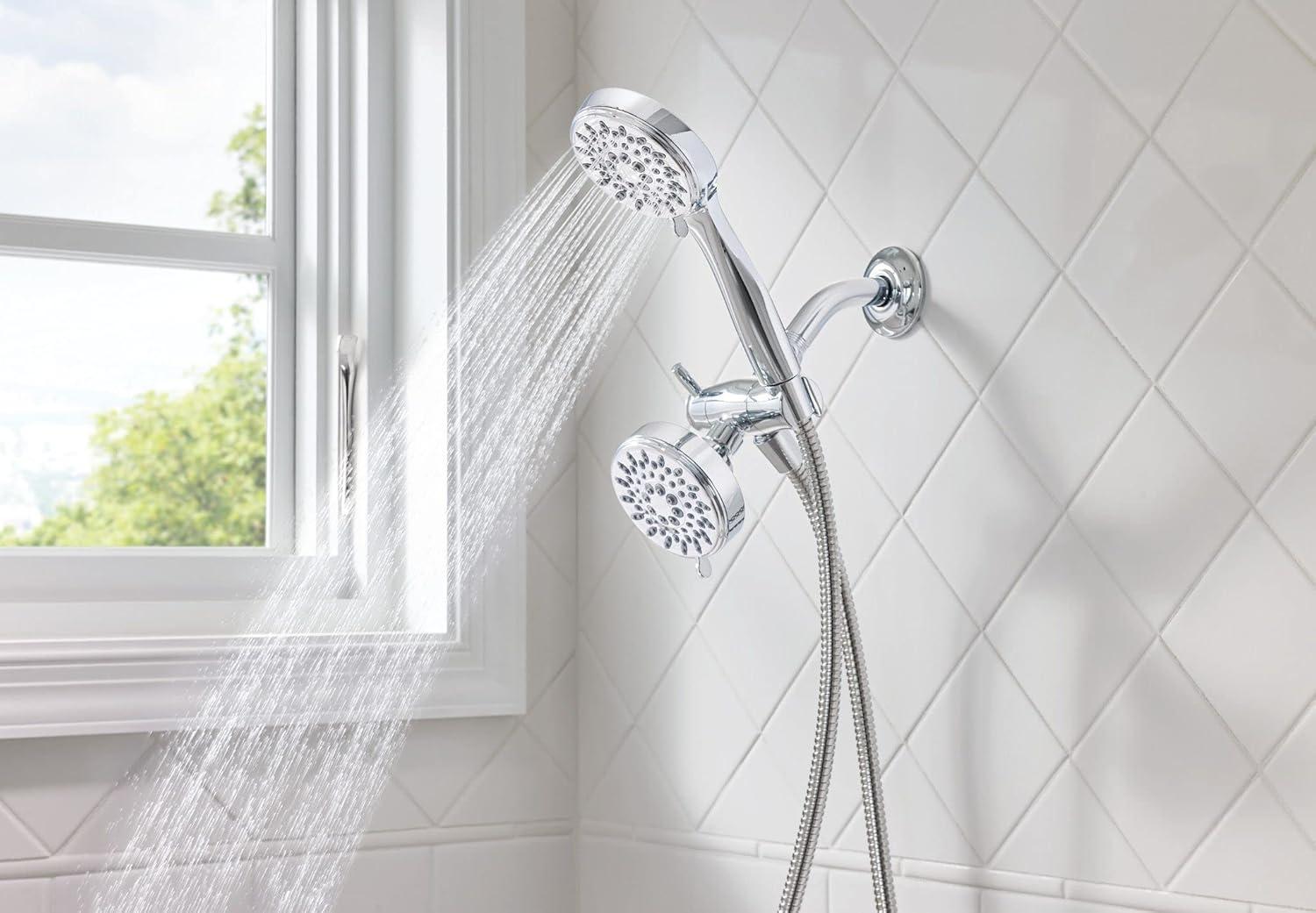 image:imageMoen 20016 Ignite Dual Hand Held And Multi Function Shower Head Combo Package With Hose And Diverter Chrome 375Chrome