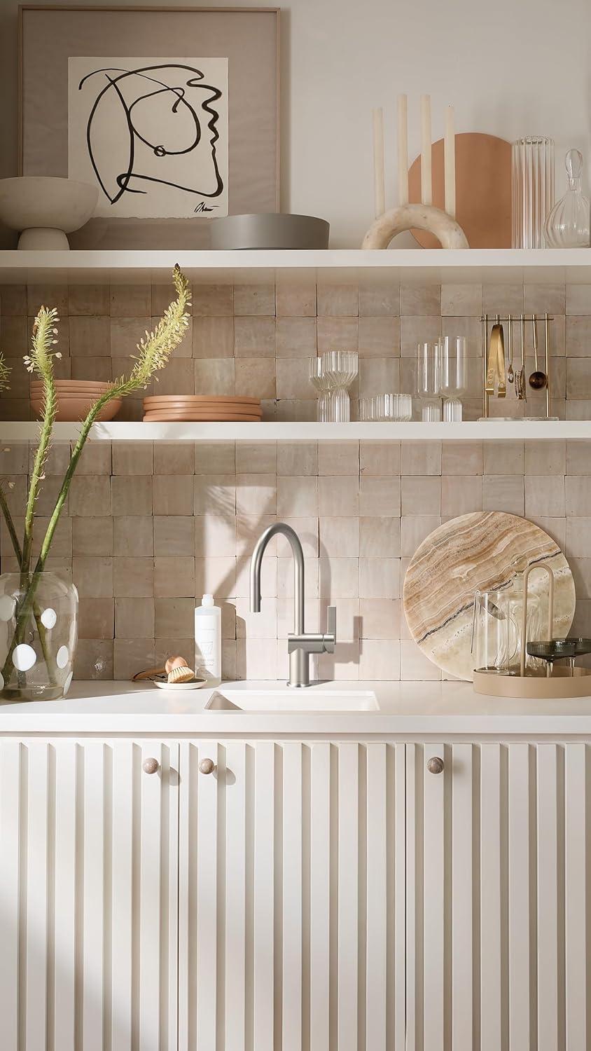 image:imageMoen 7622BL Cia Pulldown Kitchen Faucet with Power Boost Includes Optional Chrome and Brushed Gold Accents Matte Black withSpot Resist Stainless