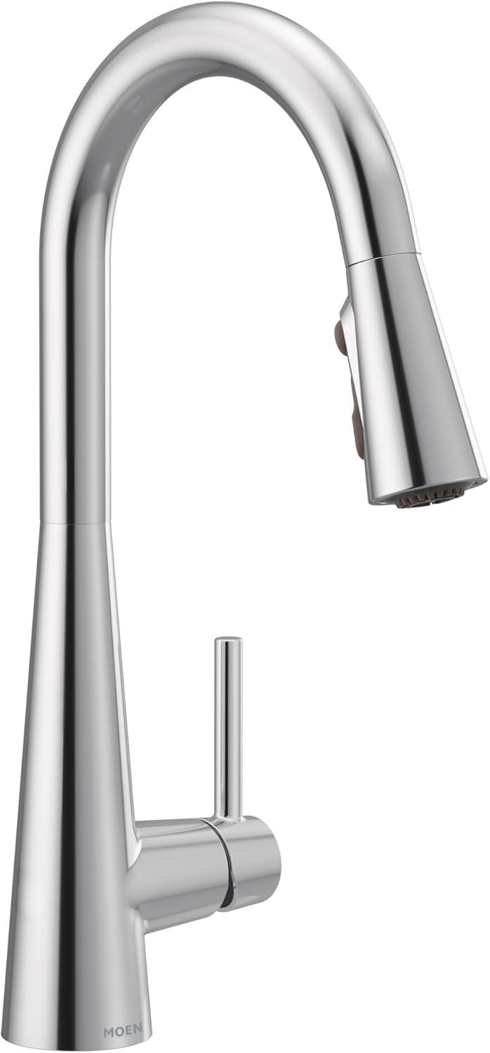 image:imageMoen 7864EVC Sleek Smart Faucet Touchless Pull Down Sprayer Kitchen Faucet with Voice Control and Power Boost ChromeChrome