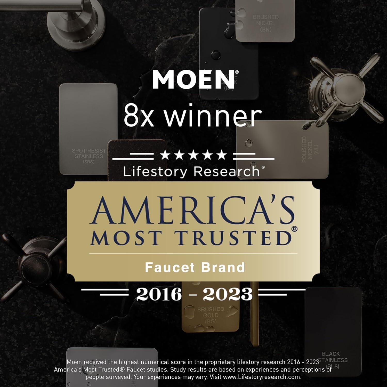 image:imageMoen Adler Chrome Motionsense Wave Sensor Touchless One Handle Pulldown Kitchen Faucet Featuring Power Clean 87233EWCMatte Black