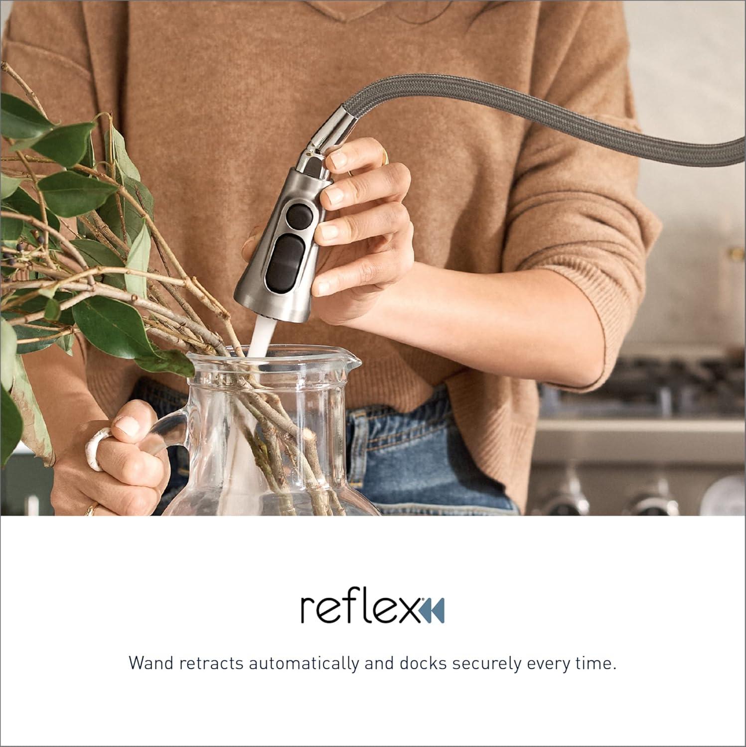 image:imageMoen Adler Chrome Motionsense Wave Sensor Touchless One Handle Pulldown Kitchen Faucet Featuring Power Clean 87233EWCSpot Resist Stainless