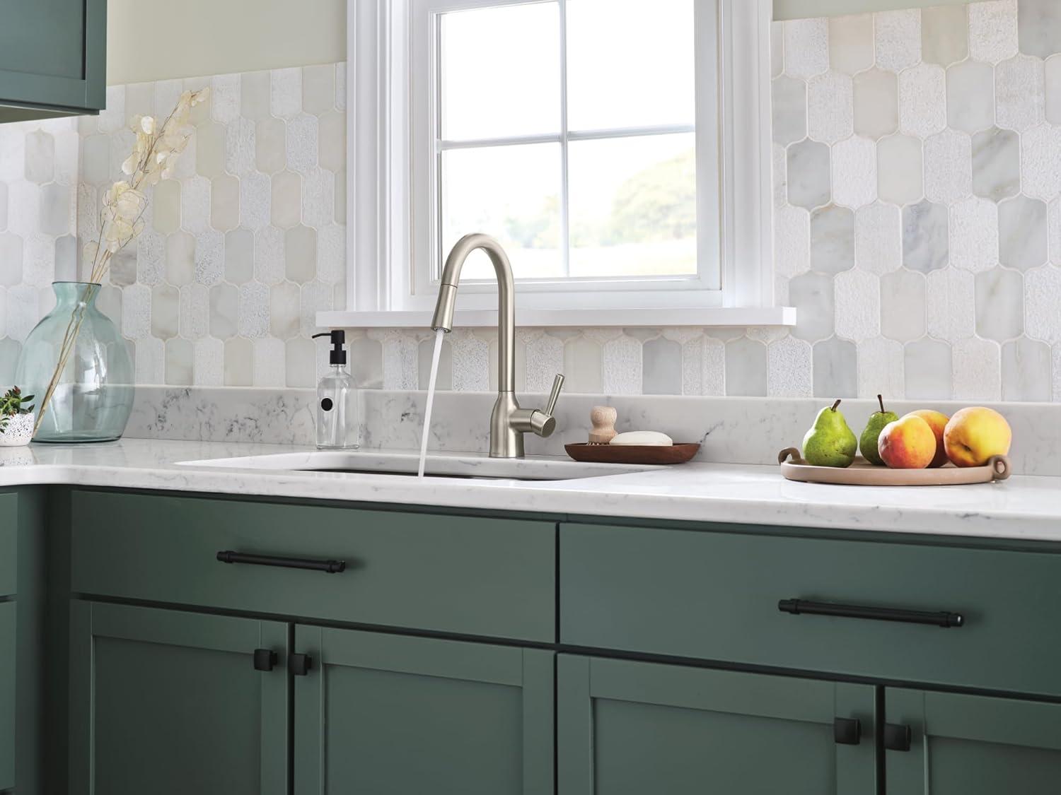 image:imageMoen Adler Chrome Motionsense Wave Sensor Touchless One Handle Pulldown Kitchen Faucet Featuring Power Clean 87233EWCSpot Resist Stainless