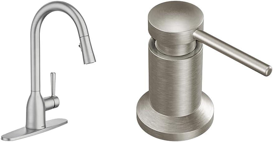image:imageMoen Adler Chrome Motionsense Wave Sensor Touchless One Handle Pulldown Kitchen Faucet Featuring Power Clean 87233EWCSpot Resist Stainless