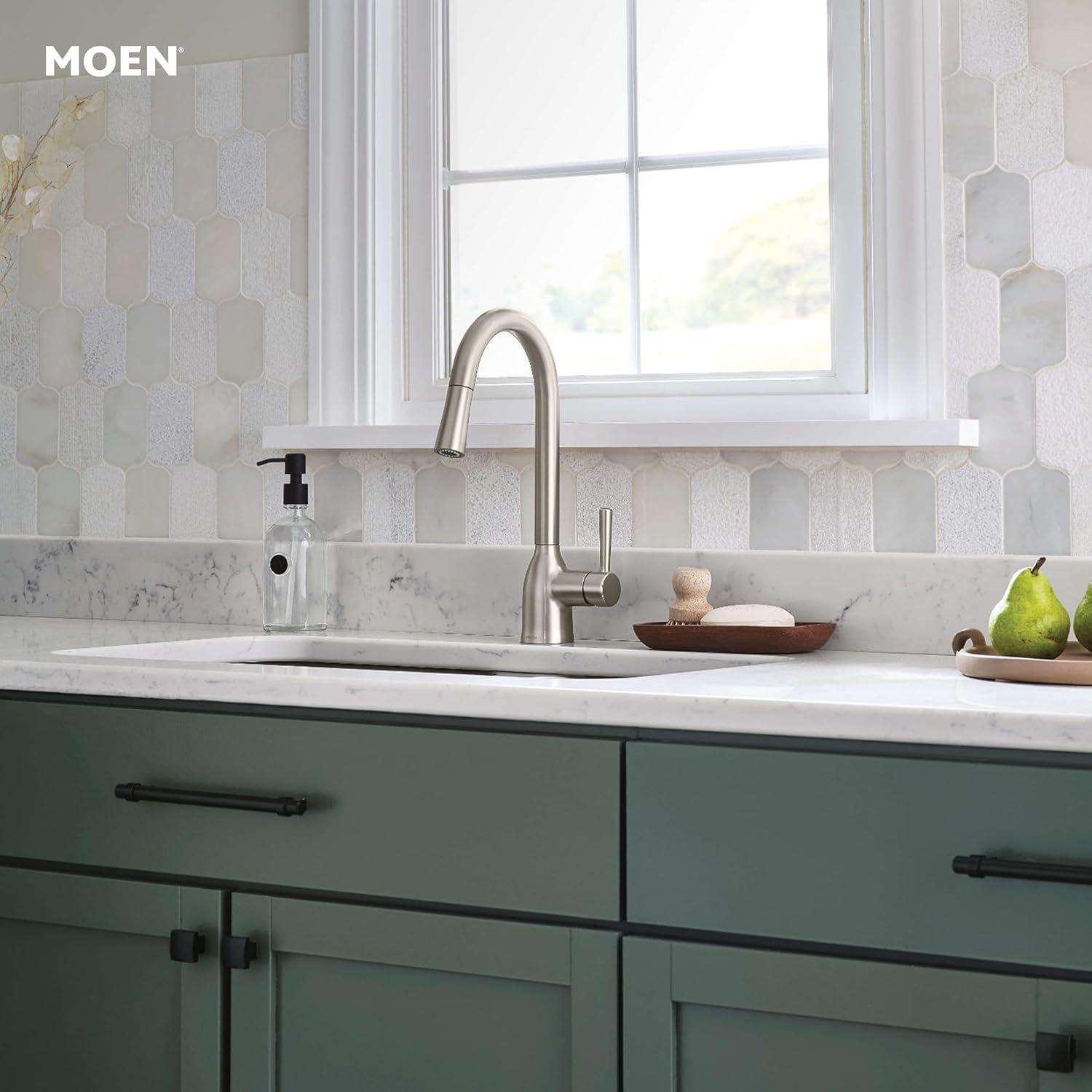 image:imageMoen Adler Chrome Motionsense Wave Sensor Touchless One Handle Pulldown Kitchen Faucet Featuring Power Clean 87233EWCSpot Resist Stainless