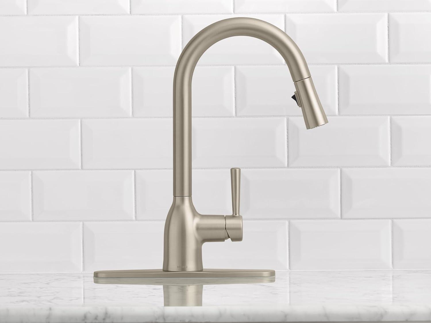image:imageMoen Adler Chrome Motionsense Wave Sensor Touchless One Handle Pulldown Kitchen Faucet Featuring Power Clean 87233EWCSpot Resist Stainless