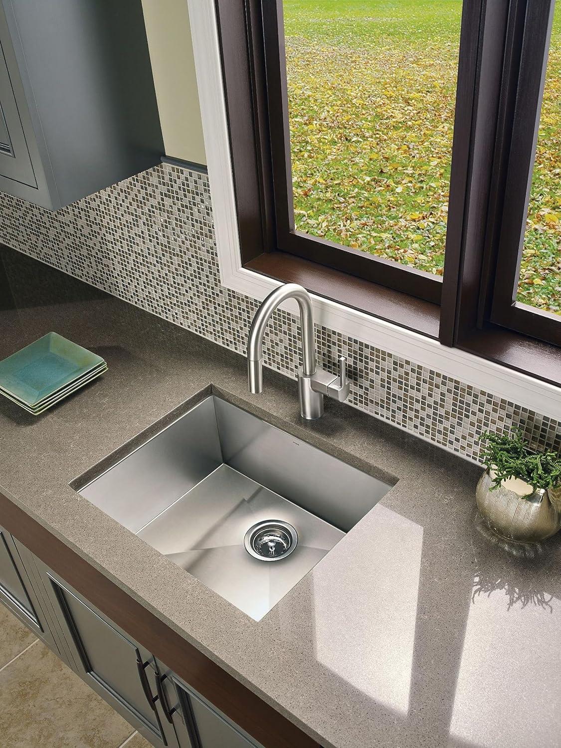 image:imageMoen Align Brushed Gold OneHandle Modern Pulldown Bar Faucet with Power Clean featuring Reflex Docking System 5965BGSpot Resist Stainless