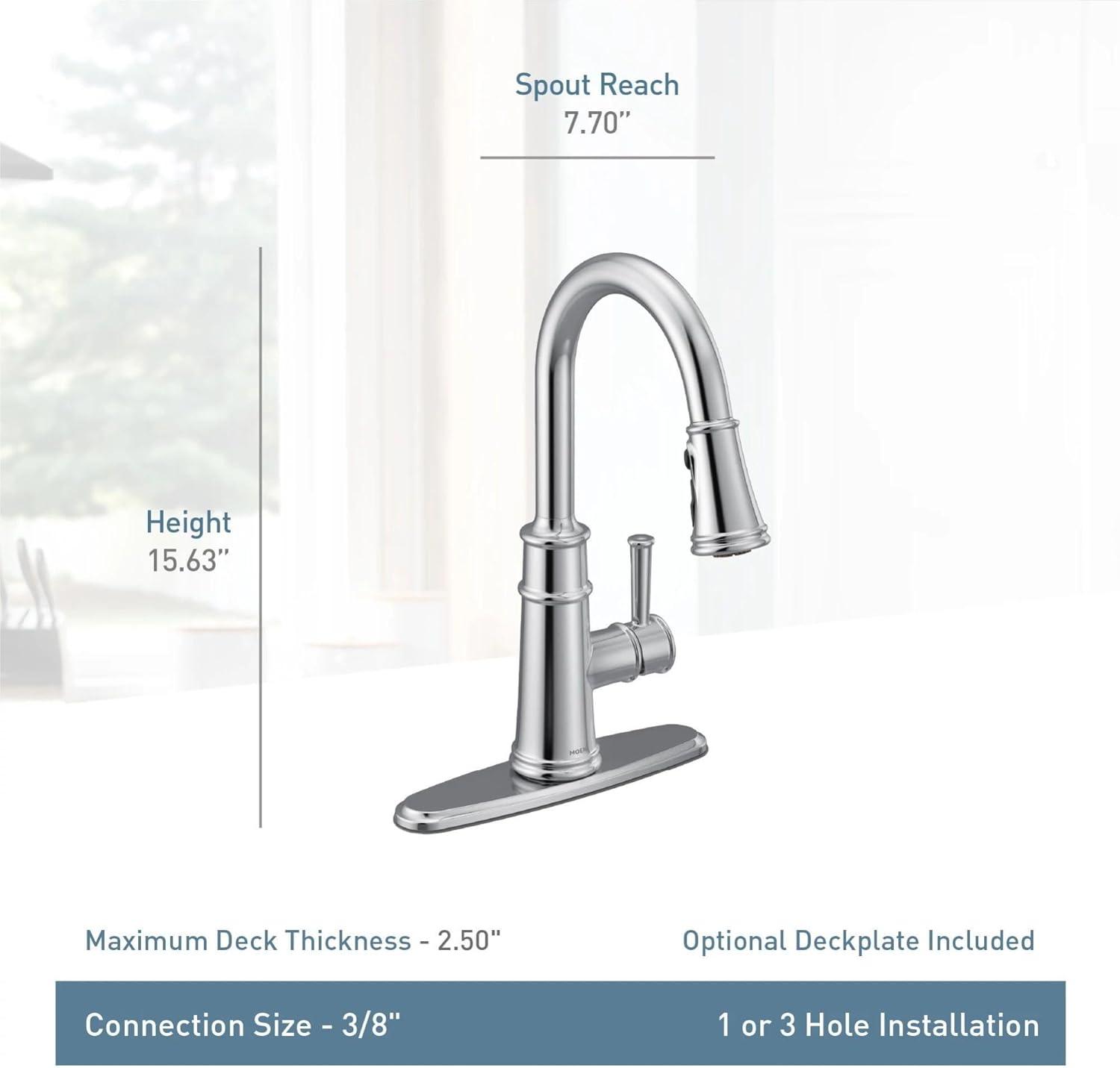 image:imageMoen Belfield Spot Resist Stainless Motionsense Wave Sensor Touchless One Handle Pulldown Kitchen Faucet Featuring Power Clean 7260EWSRSChrome