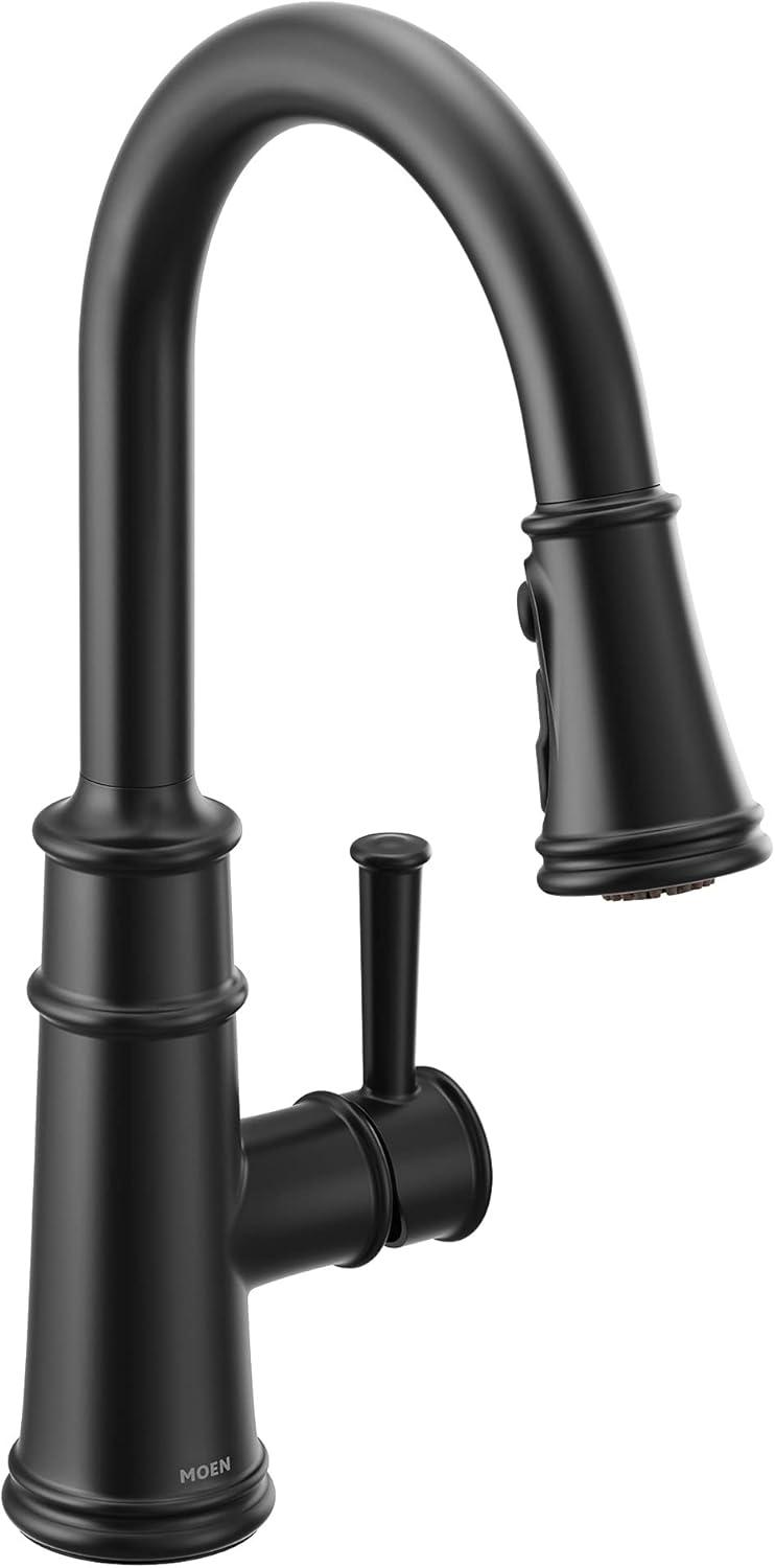 image:imageMoen Belfield Spot Resist Stainless Motionsense Wave Sensor Touchless One Handle Pulldown Kitchen Faucet Featuring Power Clean 7260EWSRSMatte Black