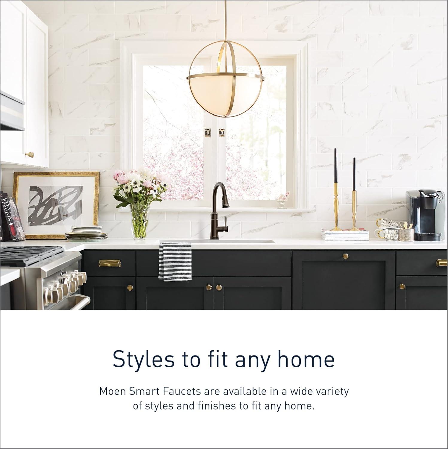 image:imageMoen Belfield Spot Resist Stainless Motionsense Wave Sensor Touchless One Handle Pulldown Kitchen Faucet Featuring Power Clean 7260EWSRSMatte Black