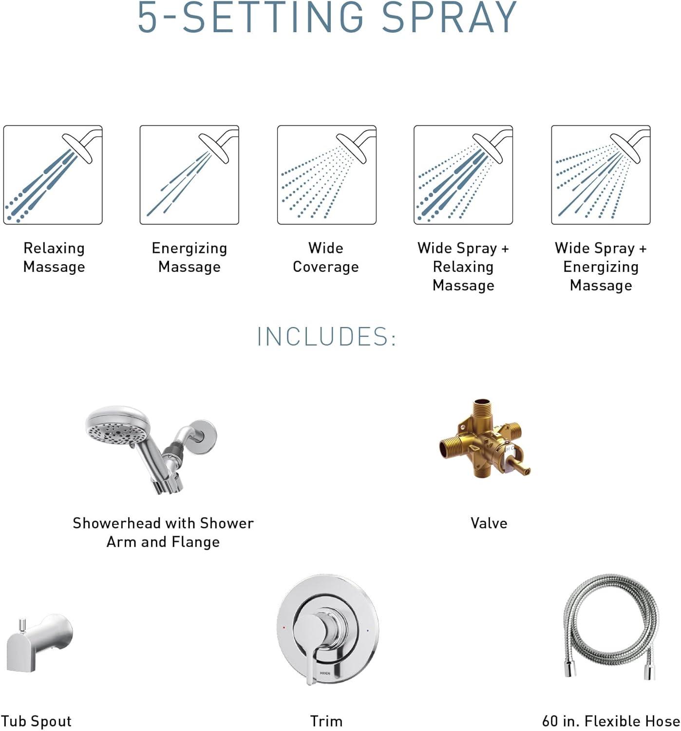 image:imageMoen Beric Bronzed Gold Single Handle Modern Tub and Shower Faucet with Handshower Valve Included 82775BZGBronzed Gold