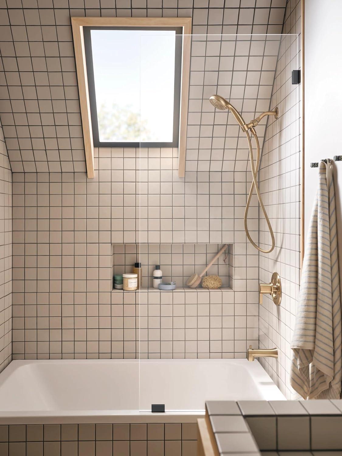 image:imageMoen Beric Bronzed Gold Single Handle Modern Tub and Shower Faucet with Handshower Valve Included 82775BZGBronzed Gold