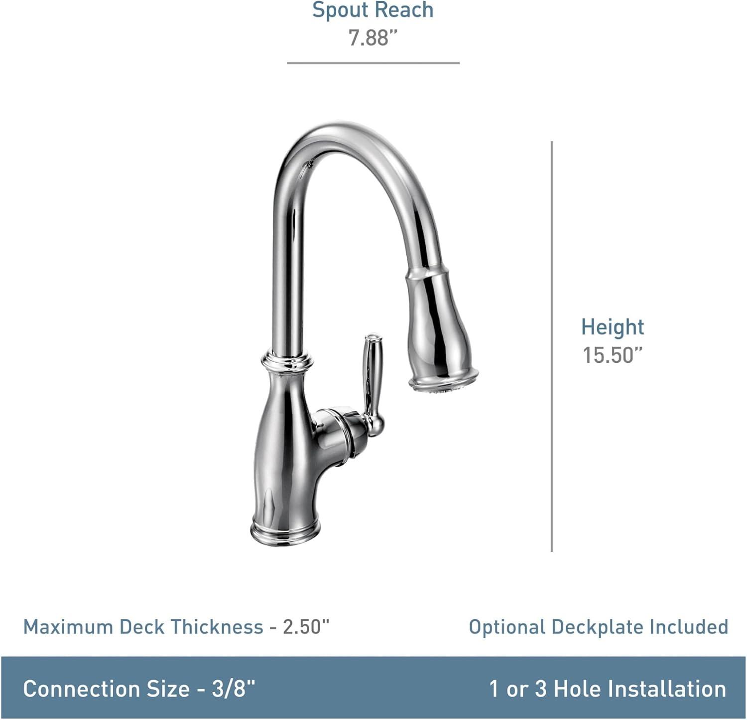 image:imageMoen Brantford Spot Resist Stainless Motionsense Wave Touchless OneHandle Pulldown Kitchen Faucet Featuring Power Clean and Reflex Docking System 7185EWSRSOil Rubbed Bronze