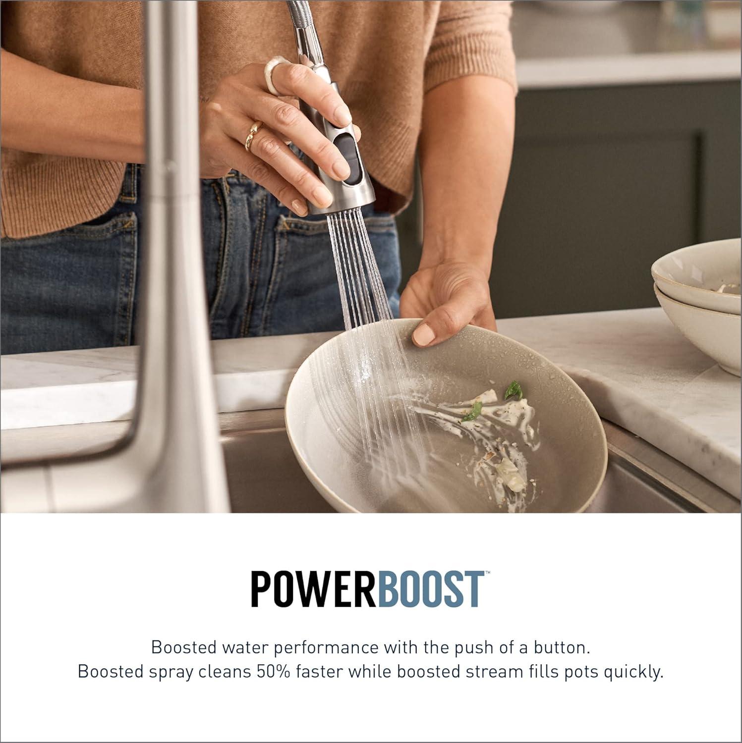 image:imageMoen Brantford Spot Resist Stainless Motionsense Wave Touchless OneHandle Pulldown Kitchen Faucet Featuring Power Clean and Reflex Docking System 7185EWSRSChrome
