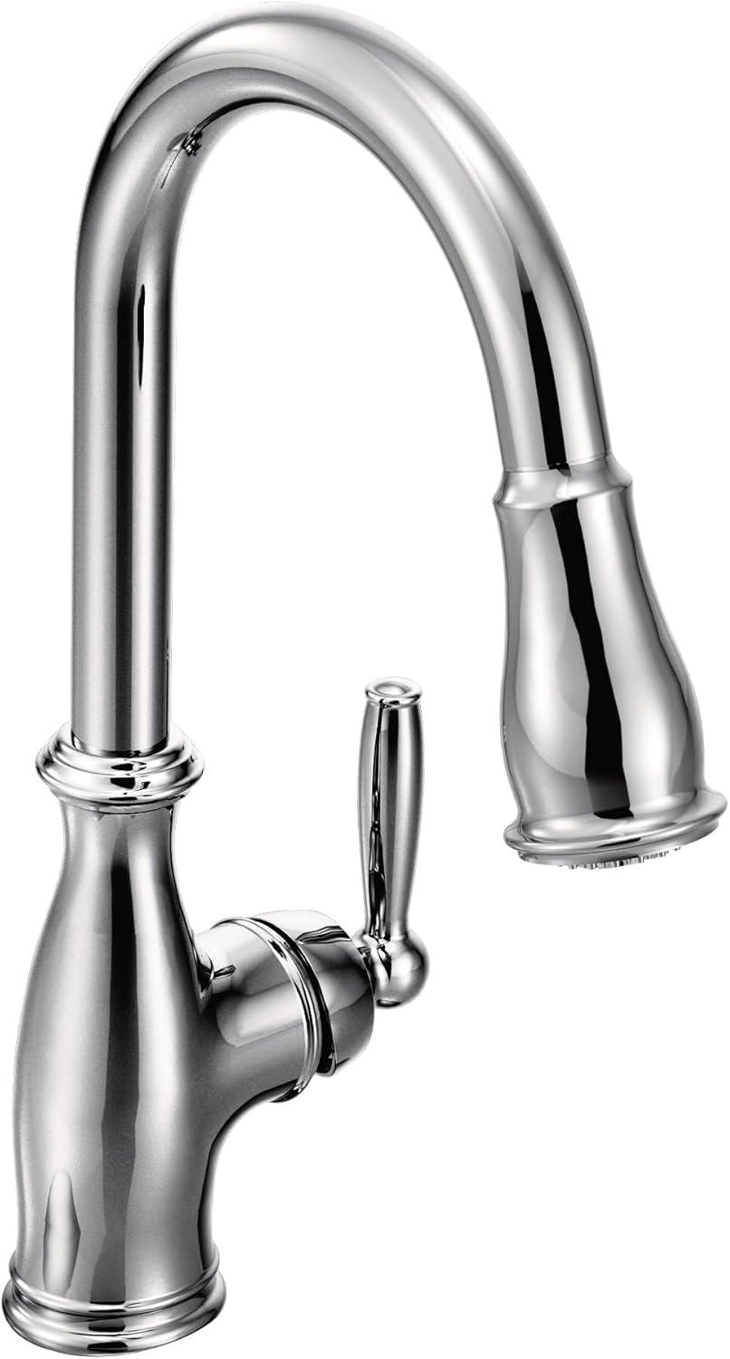 image:imageMoen Brantford Spot Resist Stainless Motionsense Wave Touchless OneHandle Pulldown Kitchen Faucet Featuring Power Clean and Reflex Docking System 7185EWSRSChrome