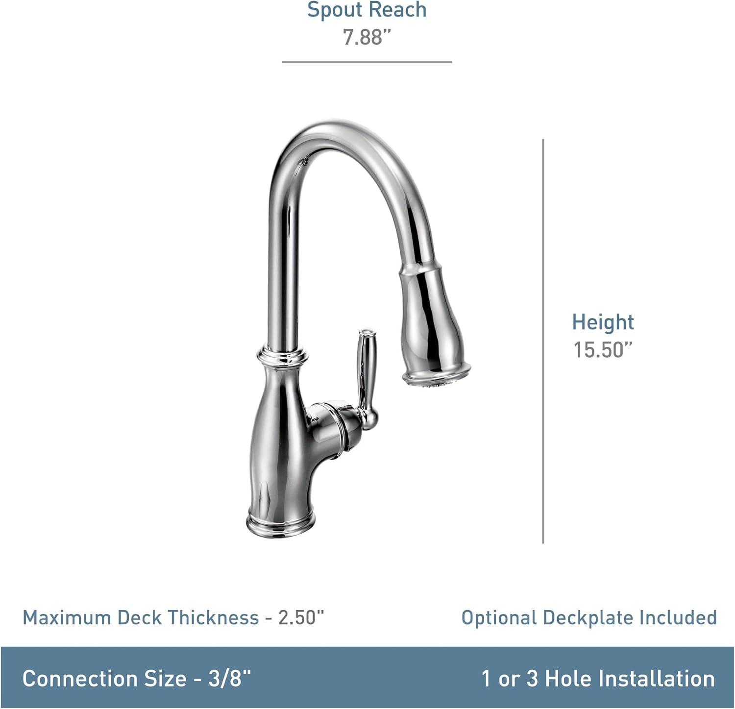 image:imageMoen Brantford Spot Resist Stainless Motionsense Wave Touchless OneHandle Pulldown Kitchen Faucet Featuring Power Clean and Reflex Docking System 7185EWSRSSpot Resist Stainless