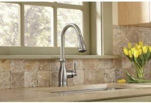 image:imageMoen Brantford Spot Resist Stainless Motionsense Wave Touchless OneHandle Pulldown Kitchen Faucet Featuring Power Clean and Reflex Docking System 7185EWSRSOil Rubbed Bronze