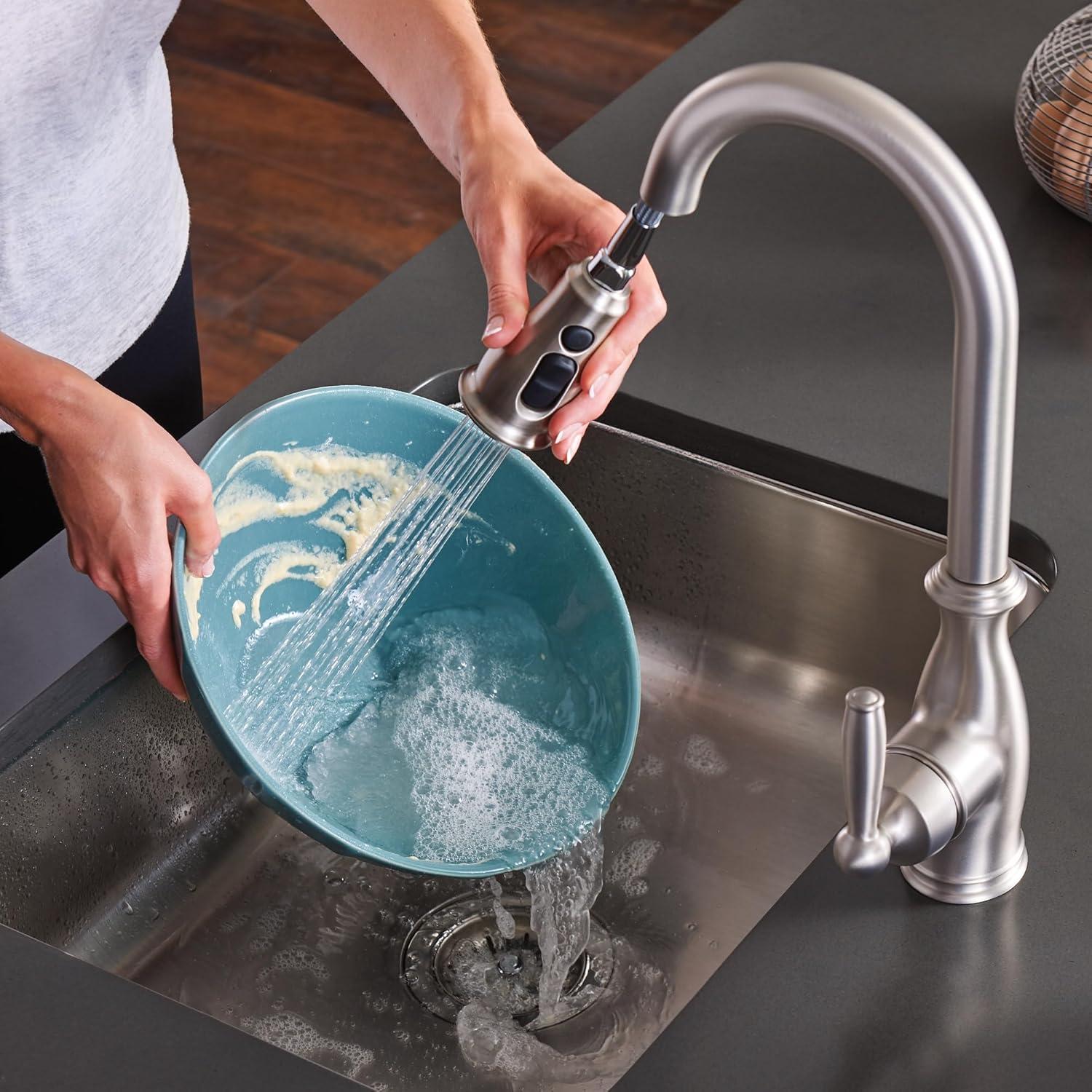 image:imageMoen Brantford Spot Resist Stainless Motionsense Wave Touchless OneHandle Pulldown Kitchen Faucet Featuring Power Clean and Reflex Docking System 7185EWSRSSpot Resist Stainless