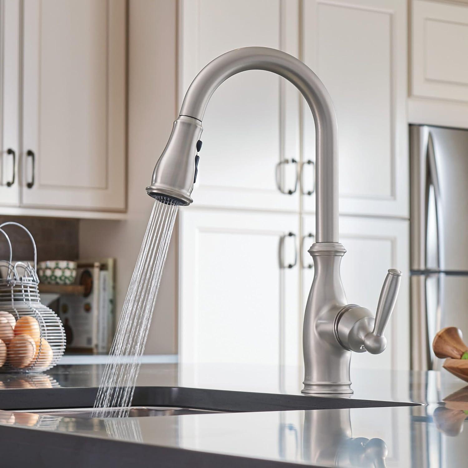 image:imageMoen Brantford Spot Resist Stainless Motionsense Wave Touchless OneHandle Pulldown Kitchen Faucet Featuring Power Clean and Reflex Docking System 7185EWSRSSpot Resist Stainless