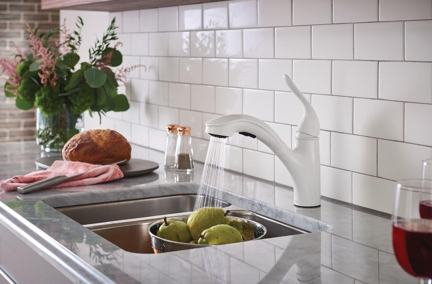 image:imageMoen Brecklyn Mediterranean Bronze SingleHandle PullOut Sprayer Kitchen Sink Faucet with Power Clean 87557BRBGlacier