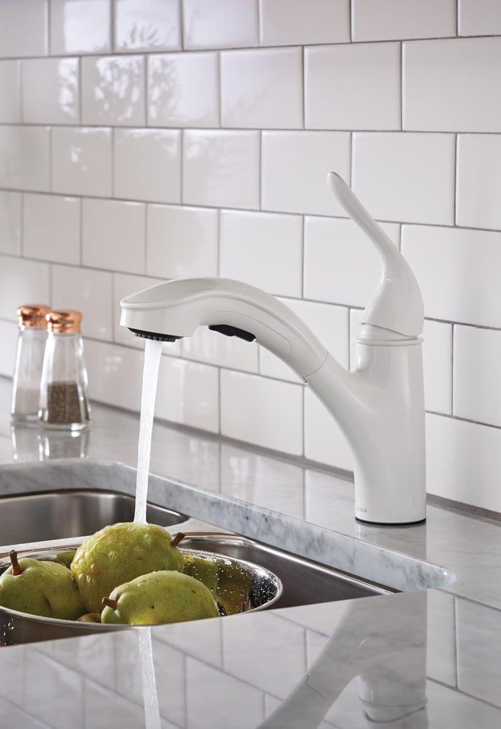 image:imageMoen Brecklyn Mediterranean Bronze SingleHandle PullOut Sprayer Kitchen Sink Faucet with Power Clean 87557BRBGlacier