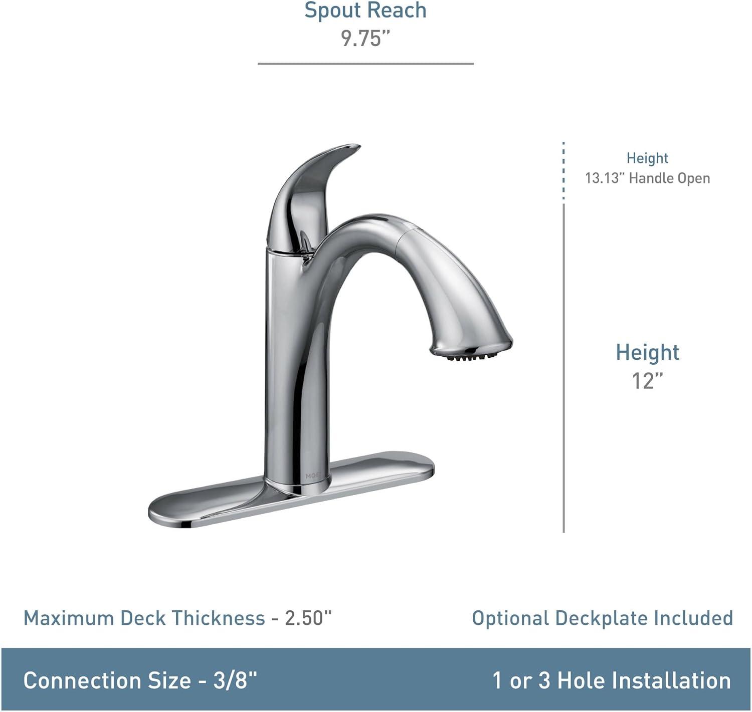 image:imageMoen Camerist OilRubbed Bronze OneHandle Single Hole Kitchen Faucet with Pullout Spout Bathroom Sink has Deck Plate for ThreeHole Countertop Drain Trim Included 7545ORBOil Rubbed Bronze