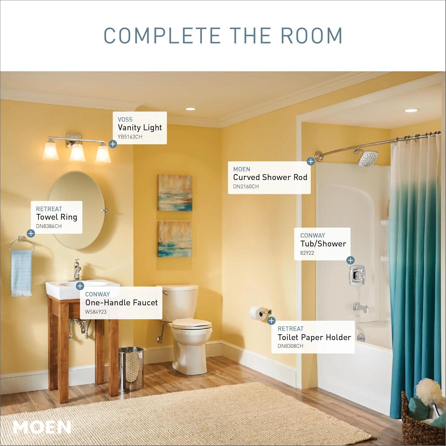 image:imageMoen Conway Chrome PosiTemp Shower Trim Set Featuring Square Showerhead Lever Handle and Tub Spout Valve Included 82922Chrome