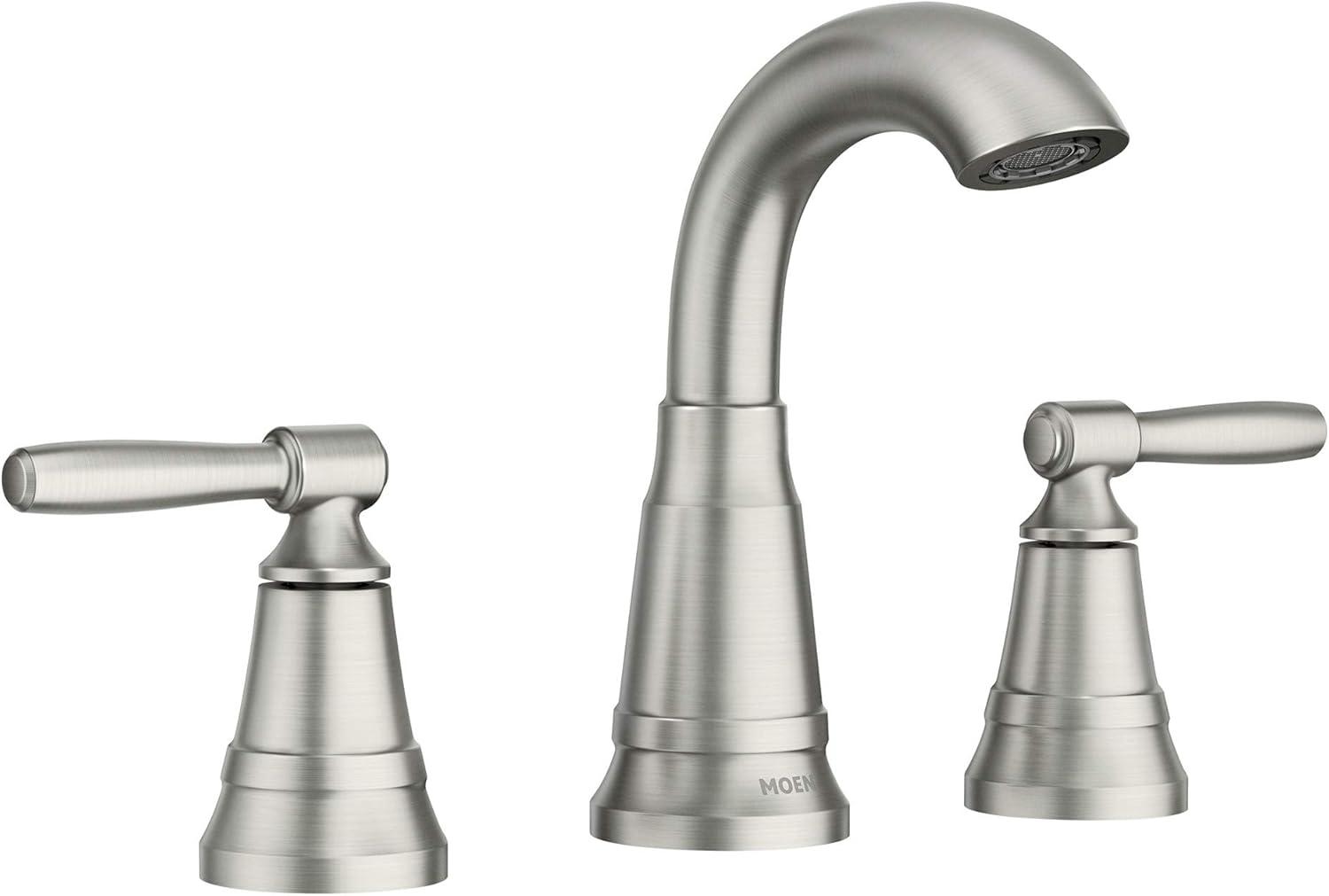 image:imageMoen Halle Spot Resist Nickel Widespread Traditional Bathroom Faucet with Drain Assembly for 3Hole Applications 84972SRNPack of 1