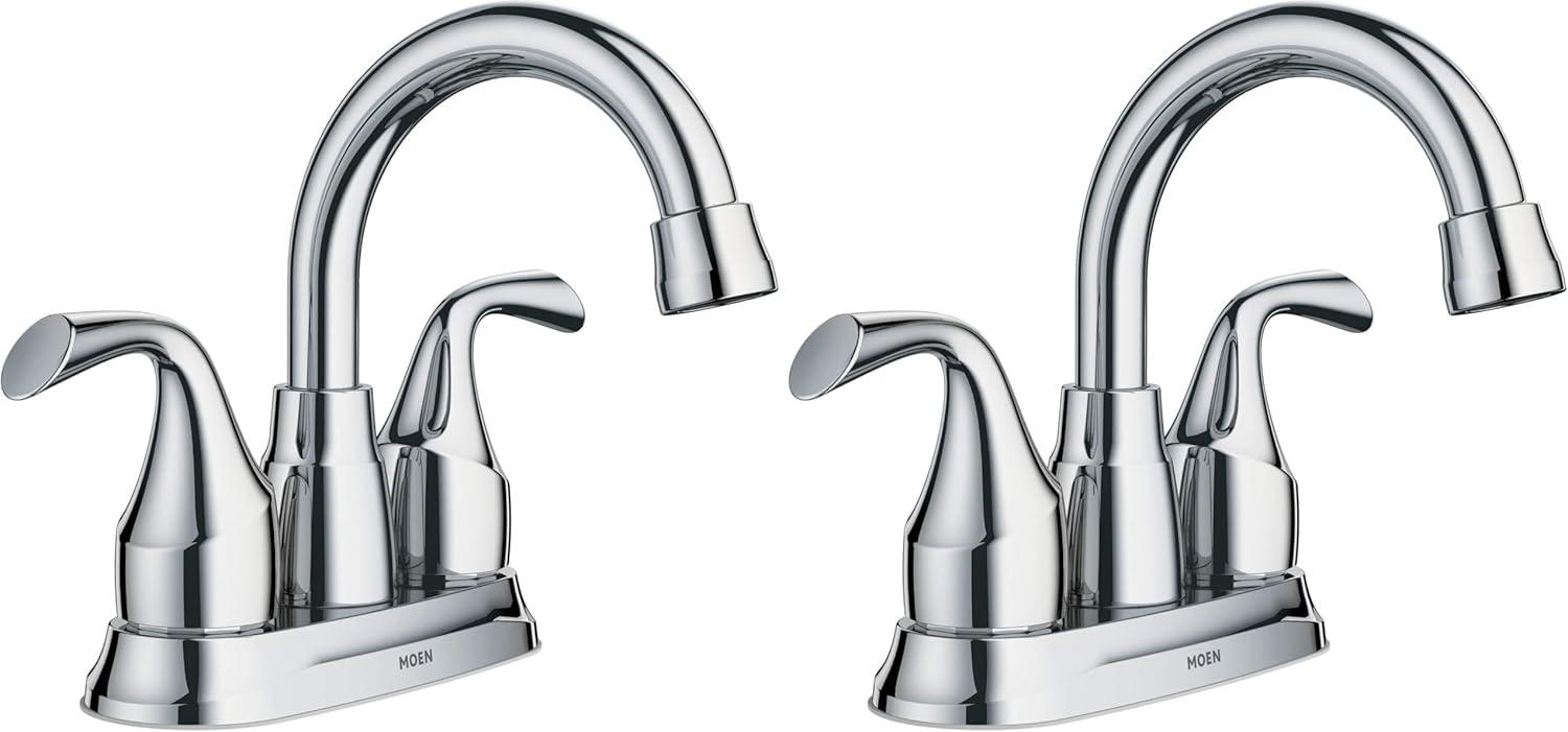 image:imageMoen Idora Matte Black TwoHandle Centerset Bathroom Sink Faucet with Drain Assembly 84115BLChrome