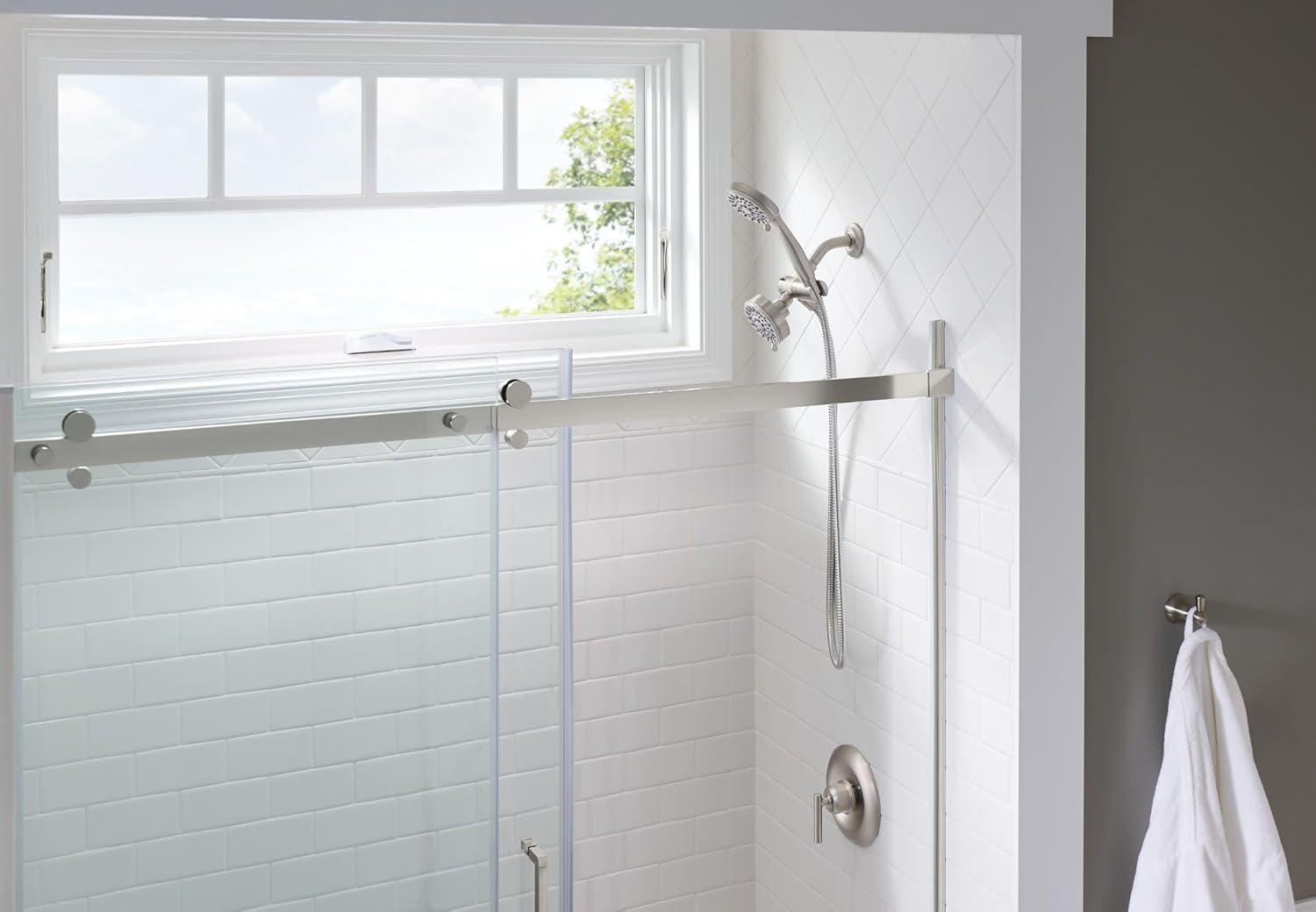 image:imageMoen Ignite Brushed Nickel FiveFunction 334 Diameter 5Function Shower Spray Head with Handheld Showerhead 20016SRNPack of 1