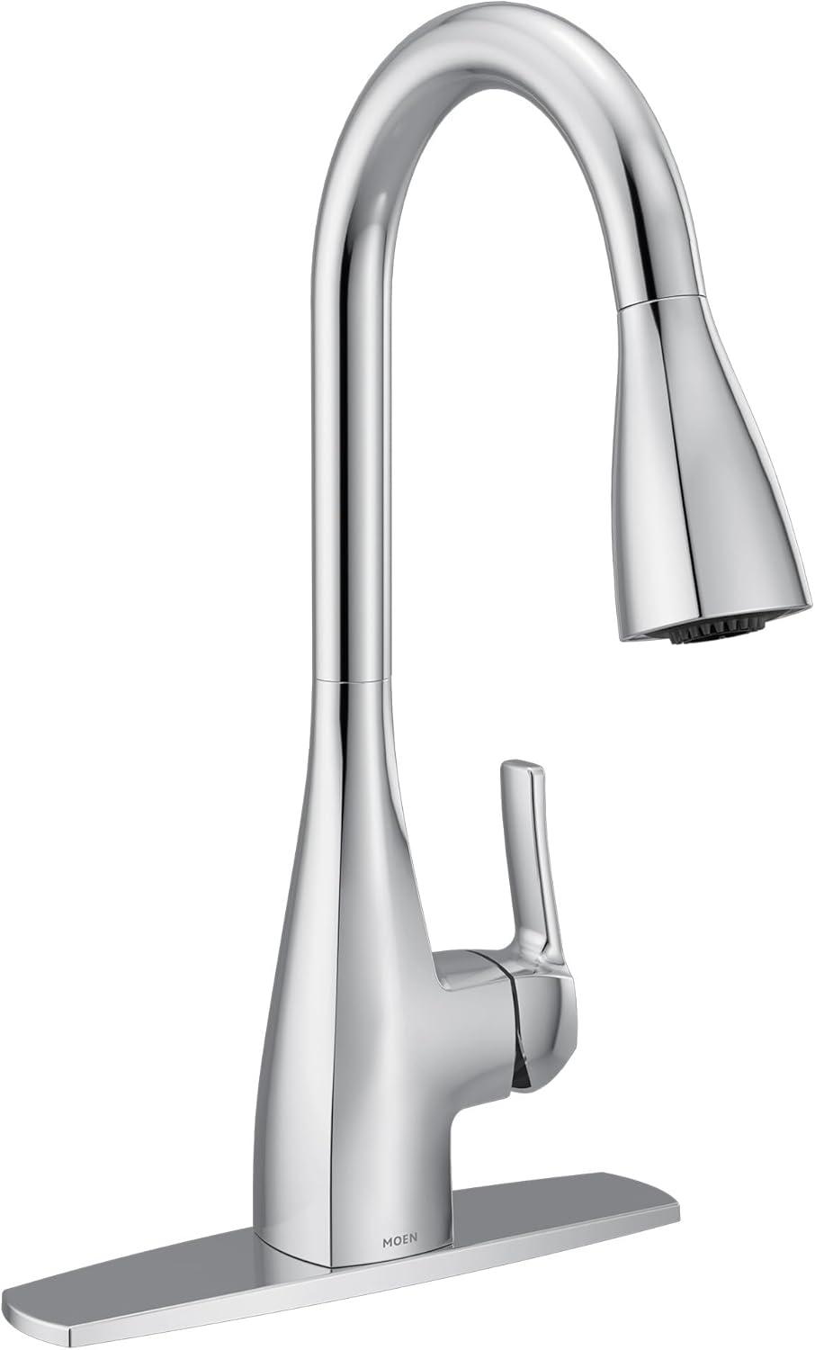 image:imageMoen Kiran Spot Resist Stainless OneHandle High Arc Pulldown Kitchen Faucet with Power Clean 87599SRSChrome