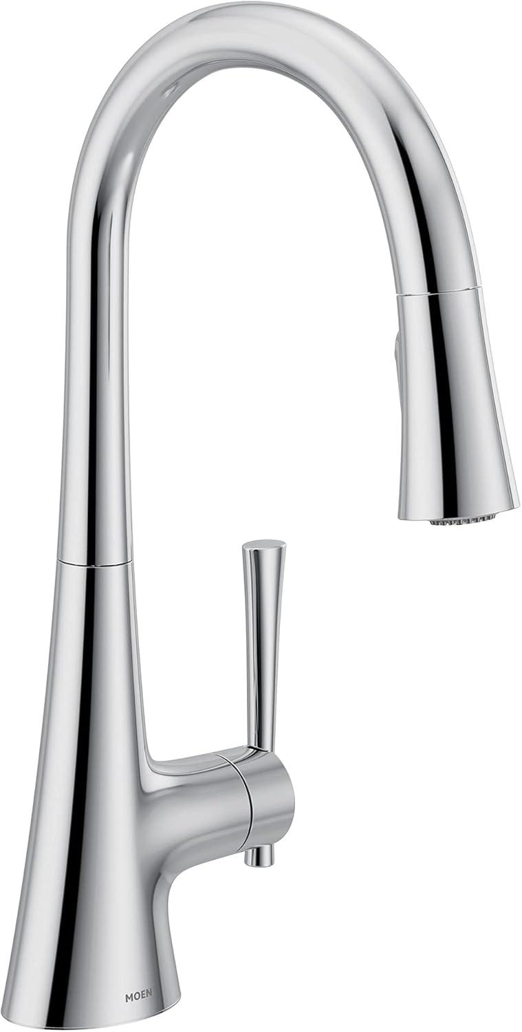 image:imageMoen Kurv Polished Nickel Motionsense Wave Sensor Touchless One Handle High Arc Pulldown Modern Kitchen Faucet Featuring Power Clean 9126EWNLChrome