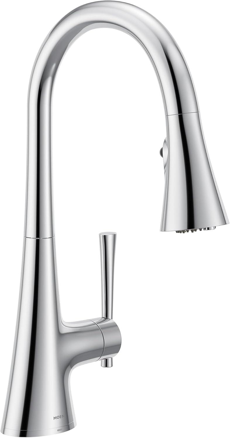 image:imageMoen Kurv Polished Nickel Motionsense Wave Sensor Touchless One Handle High Arc Pulldown Modern Kitchen Faucet Featuring Power Clean 9126EWNLChrome