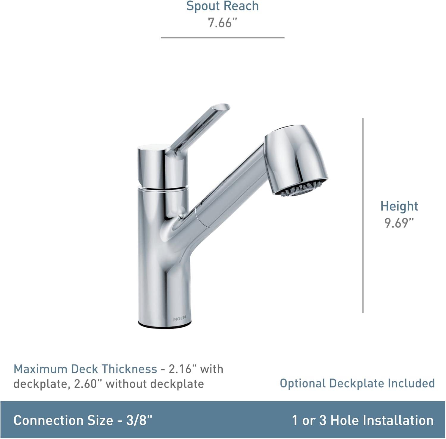 image:imageMoen Method Spot Resist Stainless Steel OneHandle Pullout Kitchen Faucet with High Spray Pressure Kitchen Sink Faucets with Pull Out Sprayer 7585SRSChrome