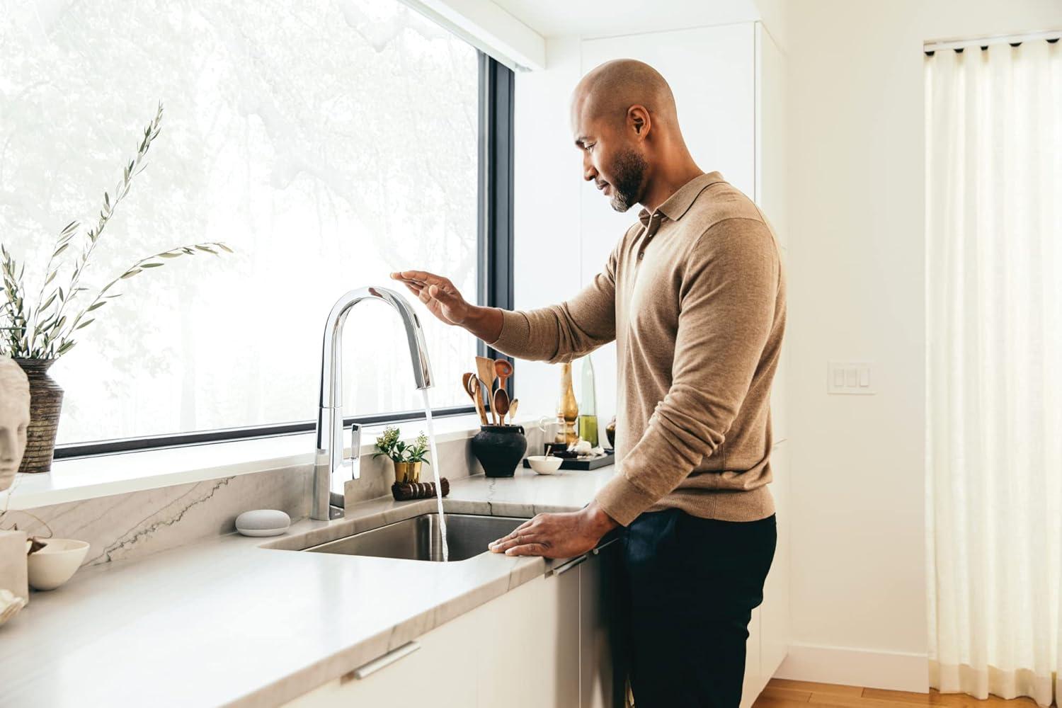 image:imageMoen Nio Spot Resist Stainless Contemporary Smart Faucet Touchless Pull Down Sprayer Kitchen Faucet with Voice Control and Power Boost S75005EVSRSChrome