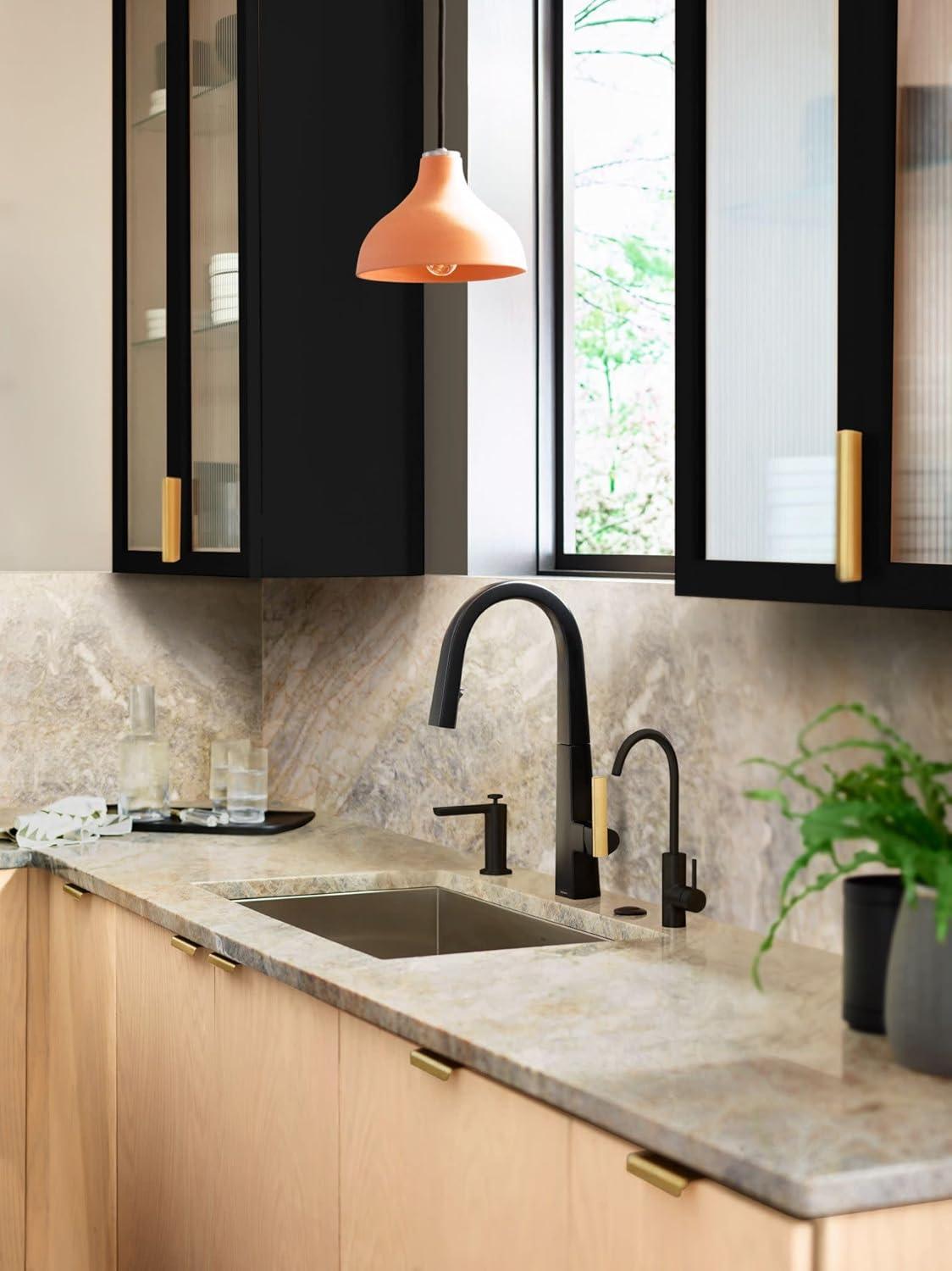 image:imageMoen Nio Spot Resist Stainless Contemporary Smart Faucet Touchless Pull Down Sprayer Kitchen Faucet with Voice Control and Power Boost S75005EVSRSMatte Black