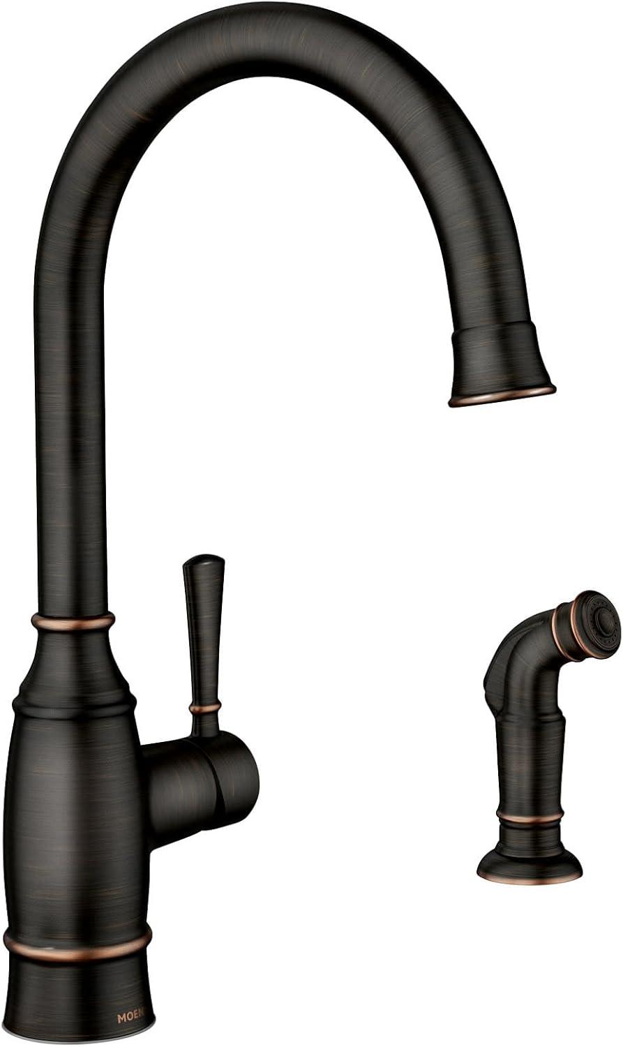 image:imageMoen Noell Mediterranean Bronze SingleHandle Kitchen Faucet with Side Sprayer 87506BRB