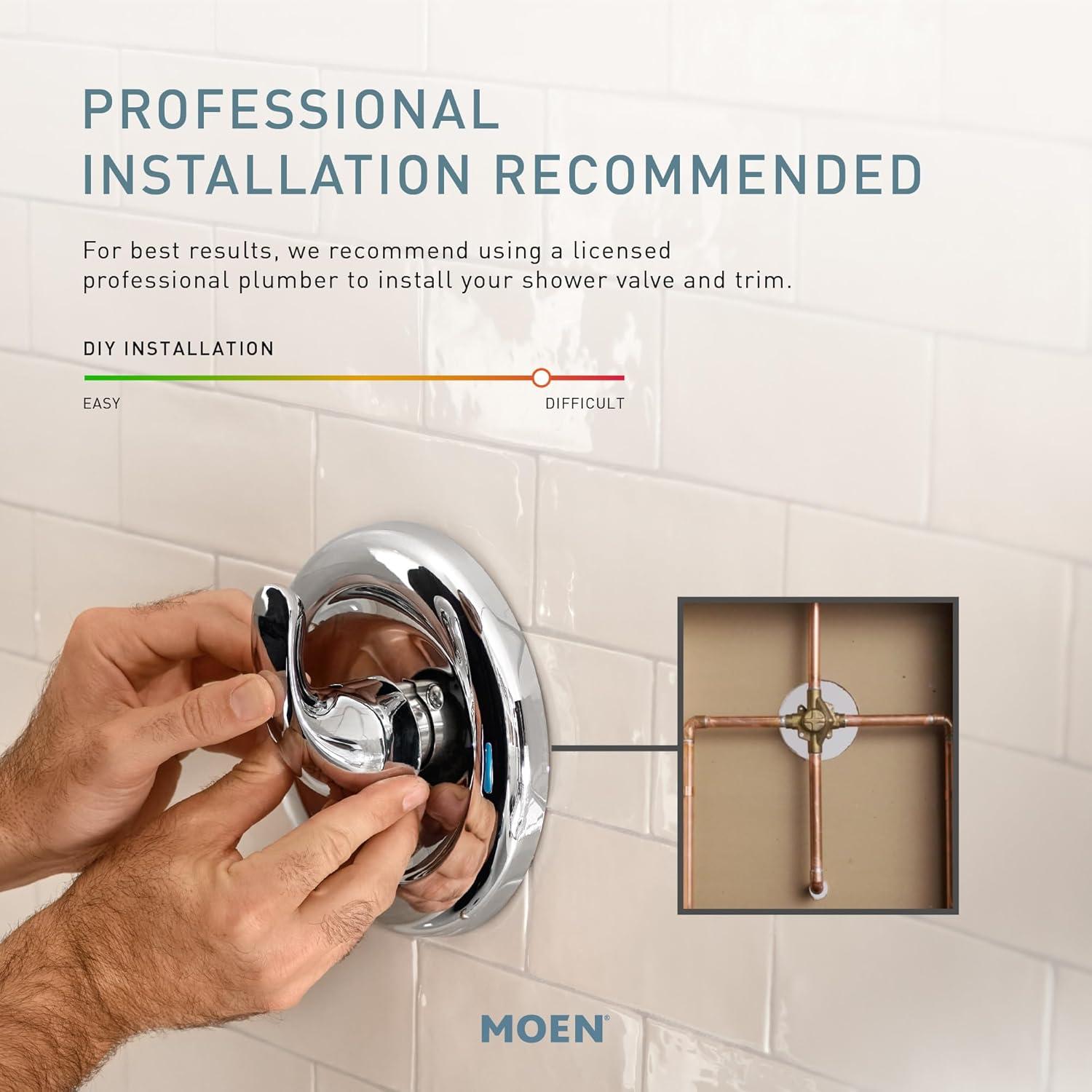 image:imageMoen Ronan Matte Black SingleHandle Modern Tub and Shower Faucet with Round Handheld Rainshower Spray Head Featuring Magnetix Valve Included 82021BLMatte Black