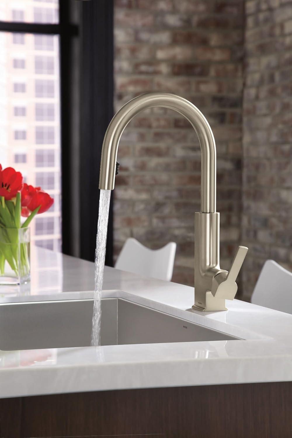 image:imageMoen STO One Handle High Arc Pulldown Modern Kitchen Faucet with Power Clean Spot Resist Stainless S72308SRSSpot Resist Stainless