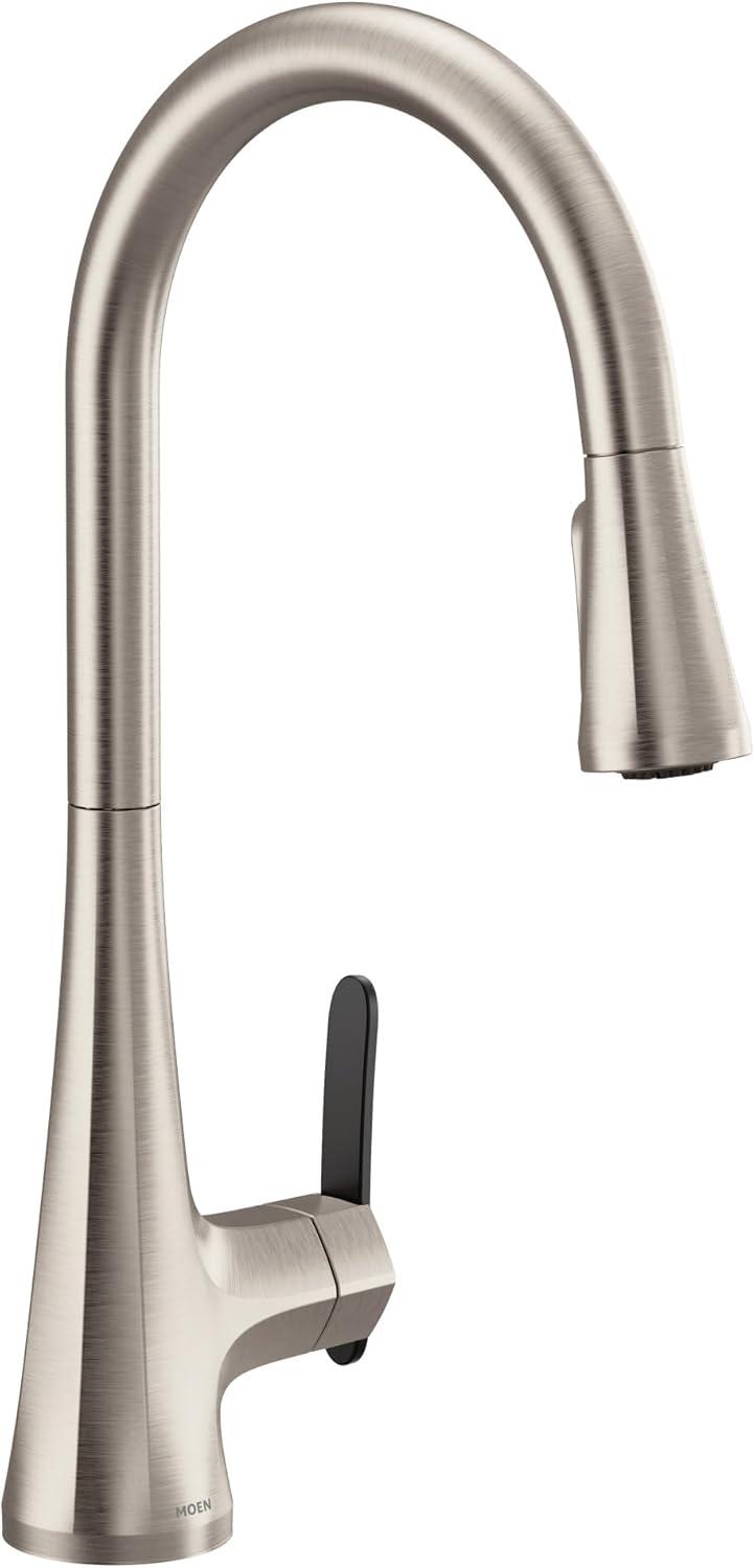 image:imageMoen Sinema Chrome Spring Pulldown Kitchen Faucet with PreRinse and Power Boost Modern Kitchen Faucet One Handle Easy Installation S5235Spot Resist Stainless
