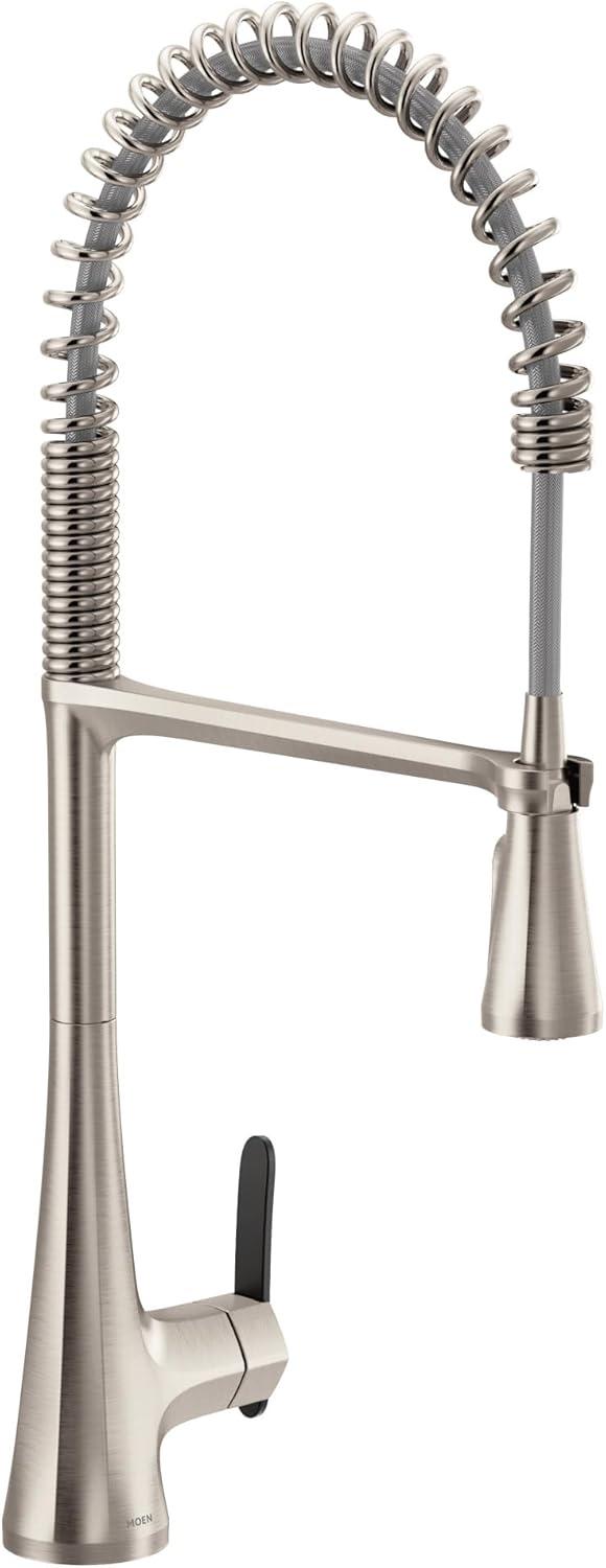 image:imageMoen Sinema Chrome Spring Pulldown Kitchen Faucet with PreRinse and Power Boost Modern Kitchen Faucet One Handle Easy Installation S5235Spot Resist Stainless