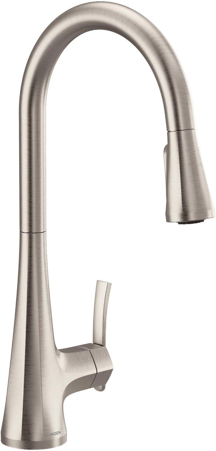 image:imageMoen Sinema Chrome Spring Pulldown Kitchen Faucet with PreRinse and Power Boost Modern Kitchen Faucet One Handle Easy Installation S5235Spot Resist Stainless
