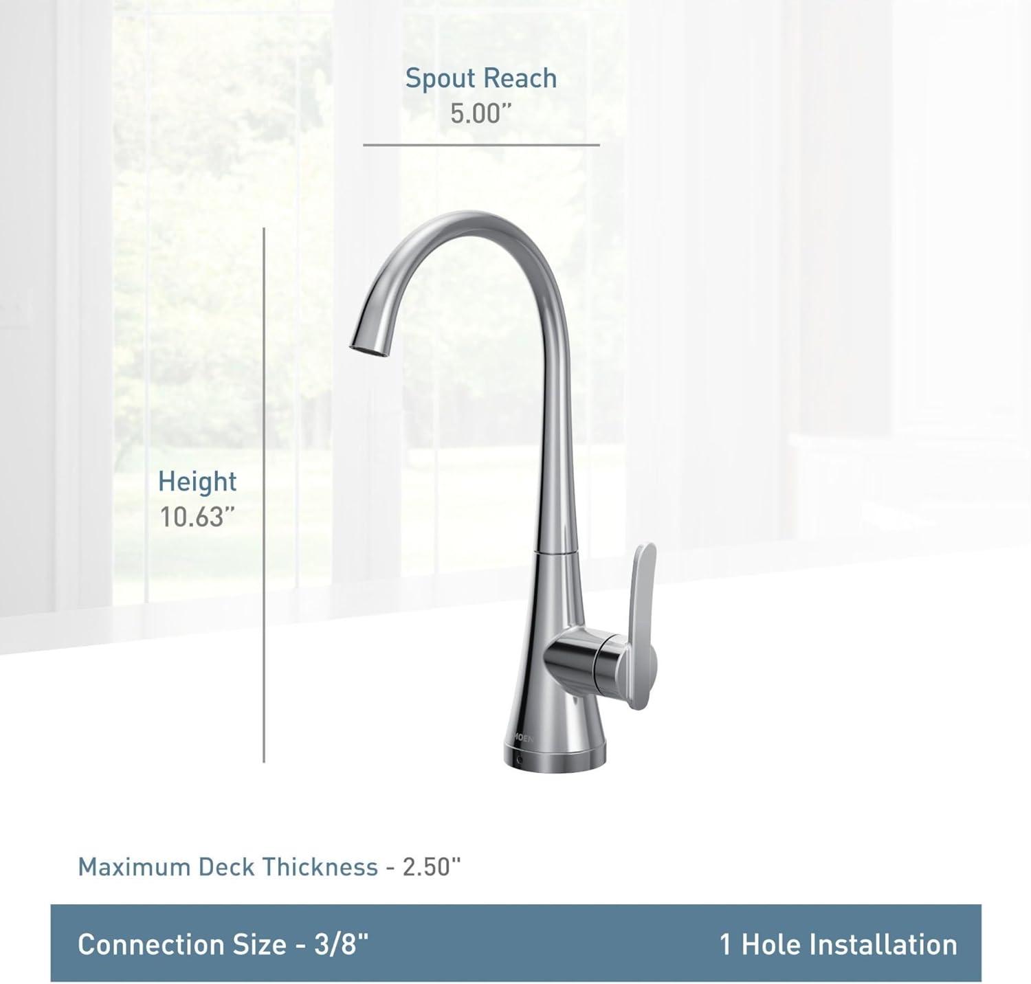 image:imageMoen Sinema Chrome Spring Pulldown Kitchen Faucet with PreRinse and Power Boost Modern Kitchen Faucet One Handle Easy Installation S5235Spot Resist Stainless