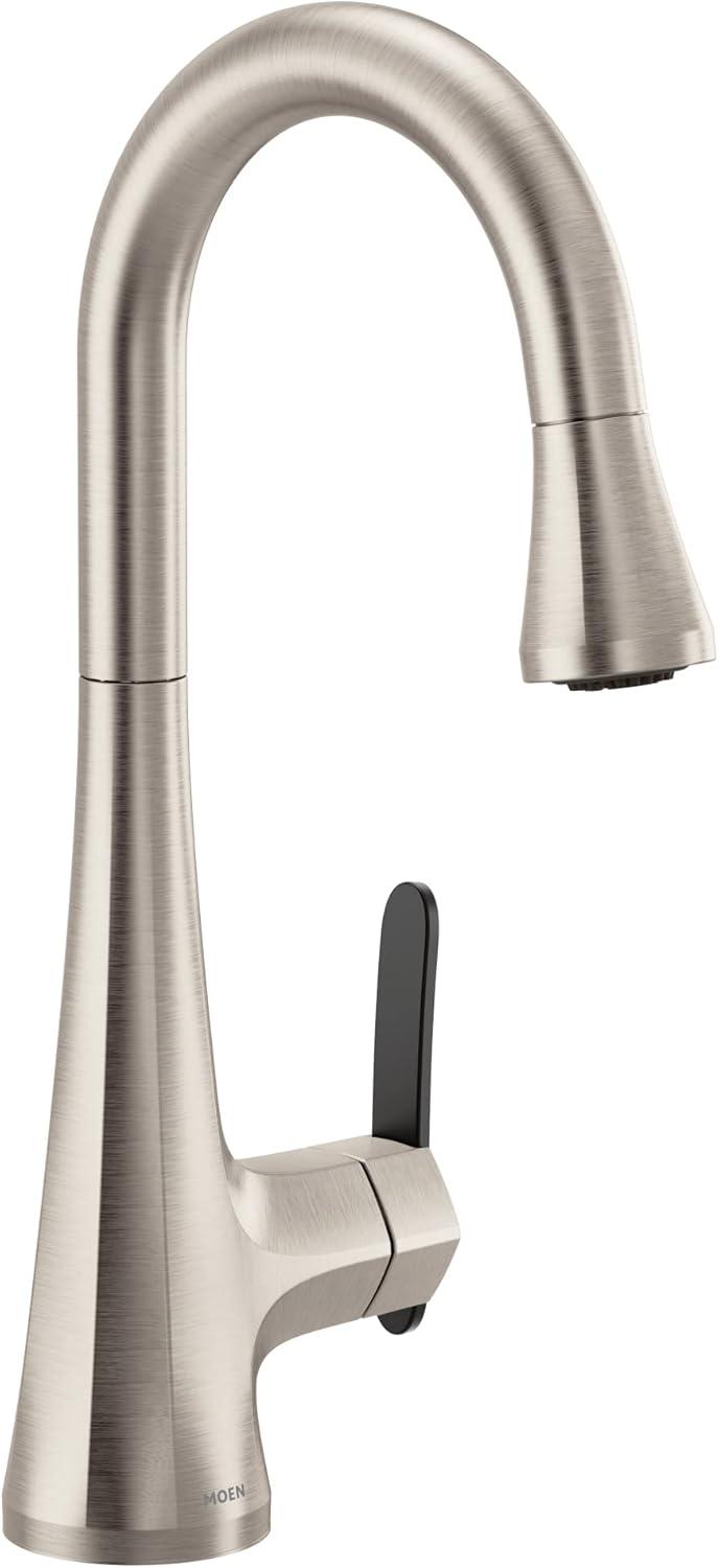 image:imageMoen Sinema Chrome Spring Pulldown Kitchen Faucet with PreRinse and Power Boost Modern Kitchen Faucet One Handle Easy Installation S5235Spot Resist Stainless