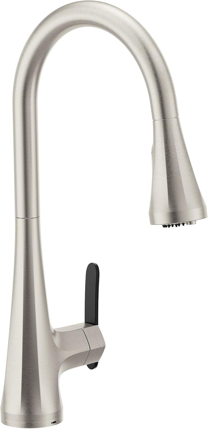 image:imageMoen Sinema Chrome Spring Pulldown Kitchen Faucet with PreRinse and Power Boost Modern Kitchen Faucet One Handle Easy Installation S5235Spot Resist Stainless