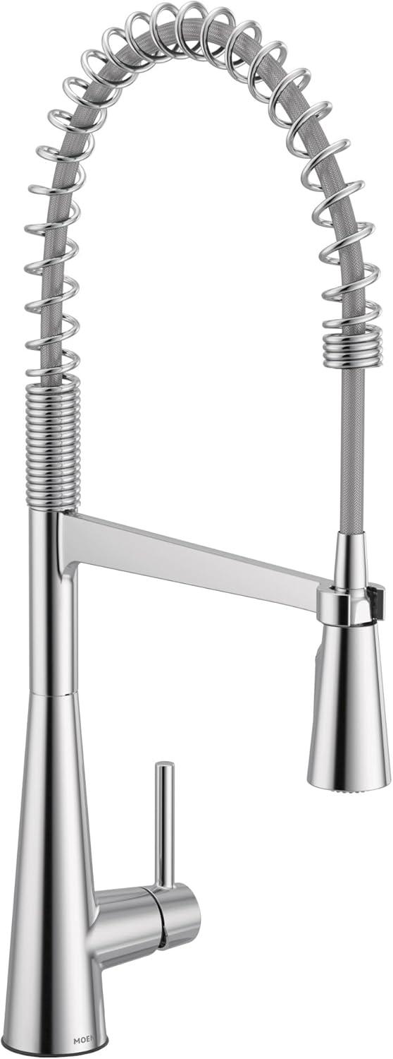 image:imageMoen Sleek Black Stainless OneHandle Touchless High Arc Pulldown Kitchen Faucet Modern Spring Kitchen Sink Faucet with Pulldown Sprayer Head and Wave Motion Sensor 5925EWBLSChrome