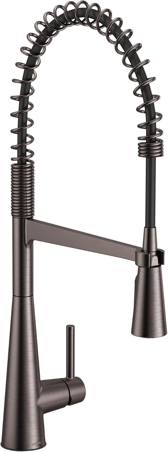 image:imageMoen Sleek Black Stainless OneHandle Touchless High Arc Pulldown Kitchen Faucet Modern Spring Kitchen Sink Faucet with Pulldown Sprayer Head and Wave Motion Sensor 5925EWBLSBlack Stainless