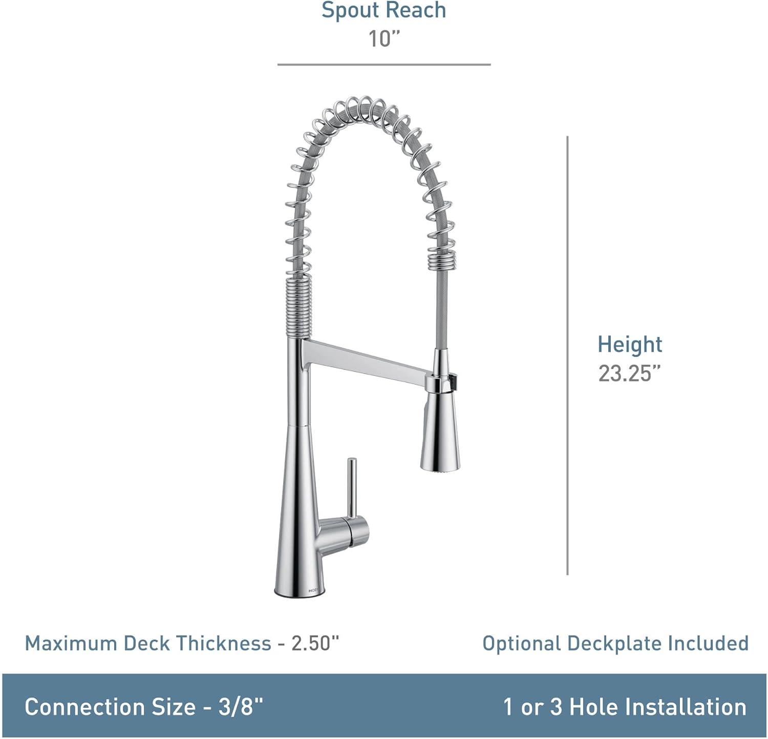 image:imageMoen Sleek Black Stainless OneHandle Touchless High Arc Pulldown Kitchen Faucet Modern Spring Kitchen Sink Faucet with Pulldown Sprayer Head and Wave Motion Sensor 5925EWBLSBlack Stainless