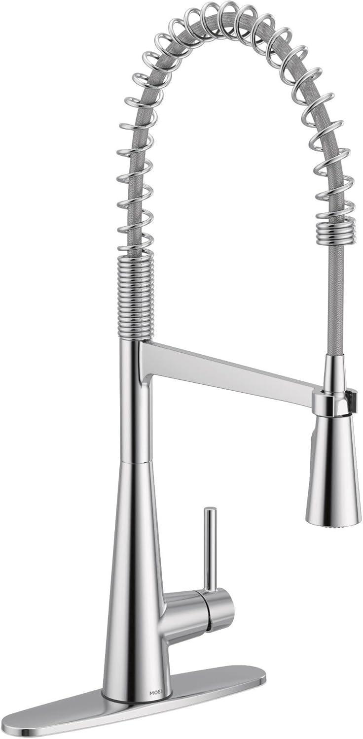 image:imageMoen Sleek Black Stainless OneHandle Touchless High Arc Pulldown Kitchen Faucet Modern Spring Kitchen Sink Faucet with Pulldown Sprayer Head and Wave Motion Sensor 5925EWBLSChrome