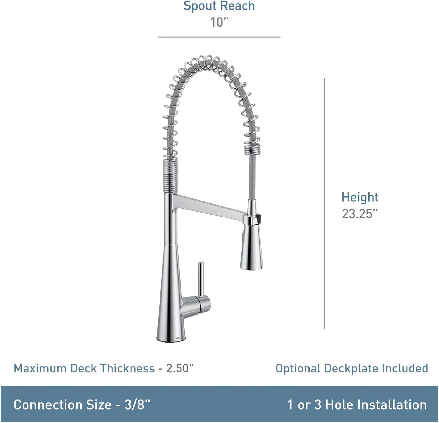 image:imageMoen Sleek Black Stainless OneHandle Touchless High Arc Pulldown Kitchen Faucet Modern Spring Kitchen Sink Faucet with Pulldown Sprayer Head and Wave Motion Sensor 5925EWBLSChrome